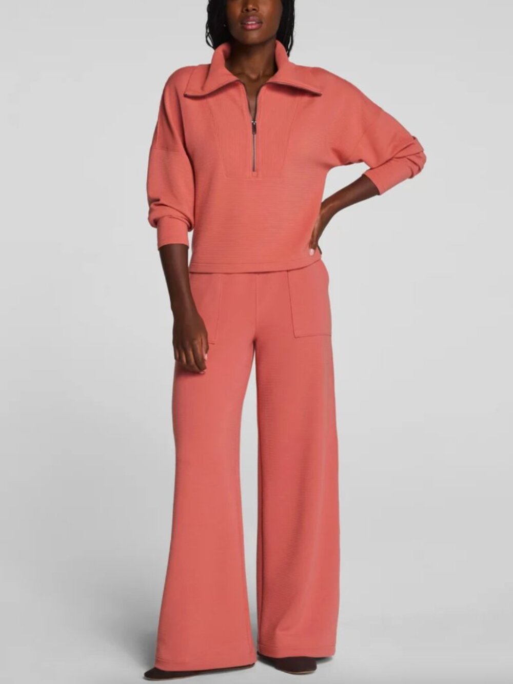 SPANX AirEssentials® French Rib Half Zip & Pants